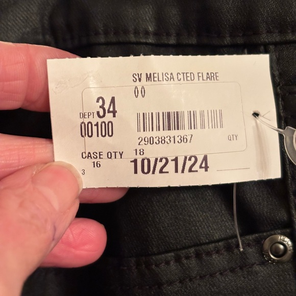 Sofia Vegara leather like jeans Melisa size 18 high rise flare bottom NWT - Picture 3 of 7